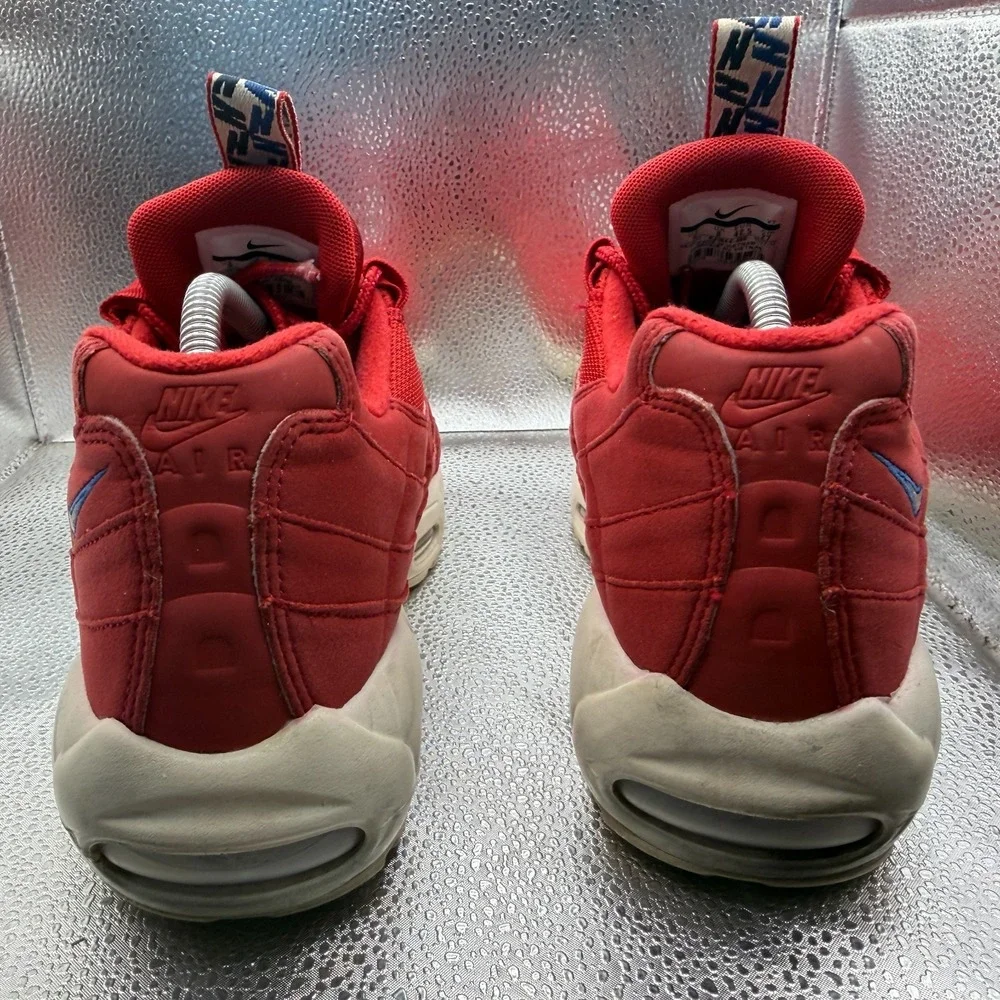 Size 9 Nike Air Max 95 TT Gym Red / Gym Blue-Sail Mens Athletic Shoes AJ1844-600